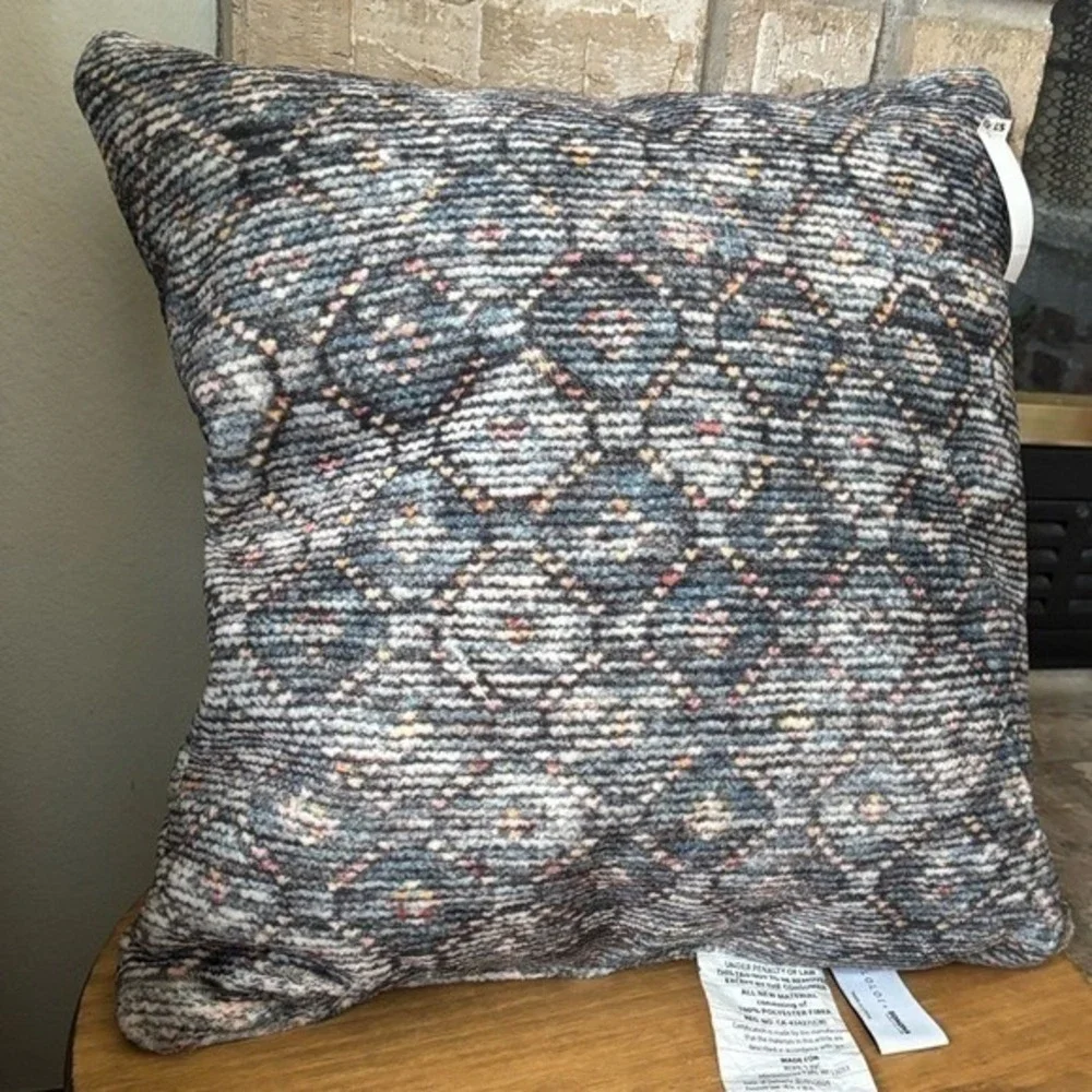 Loloi x Sonoma Super Soft Diamond Geometric Square Throw Pillow Accent 18
